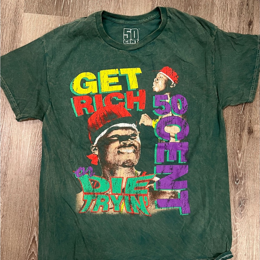 50 Cent Graphic Tee in Green